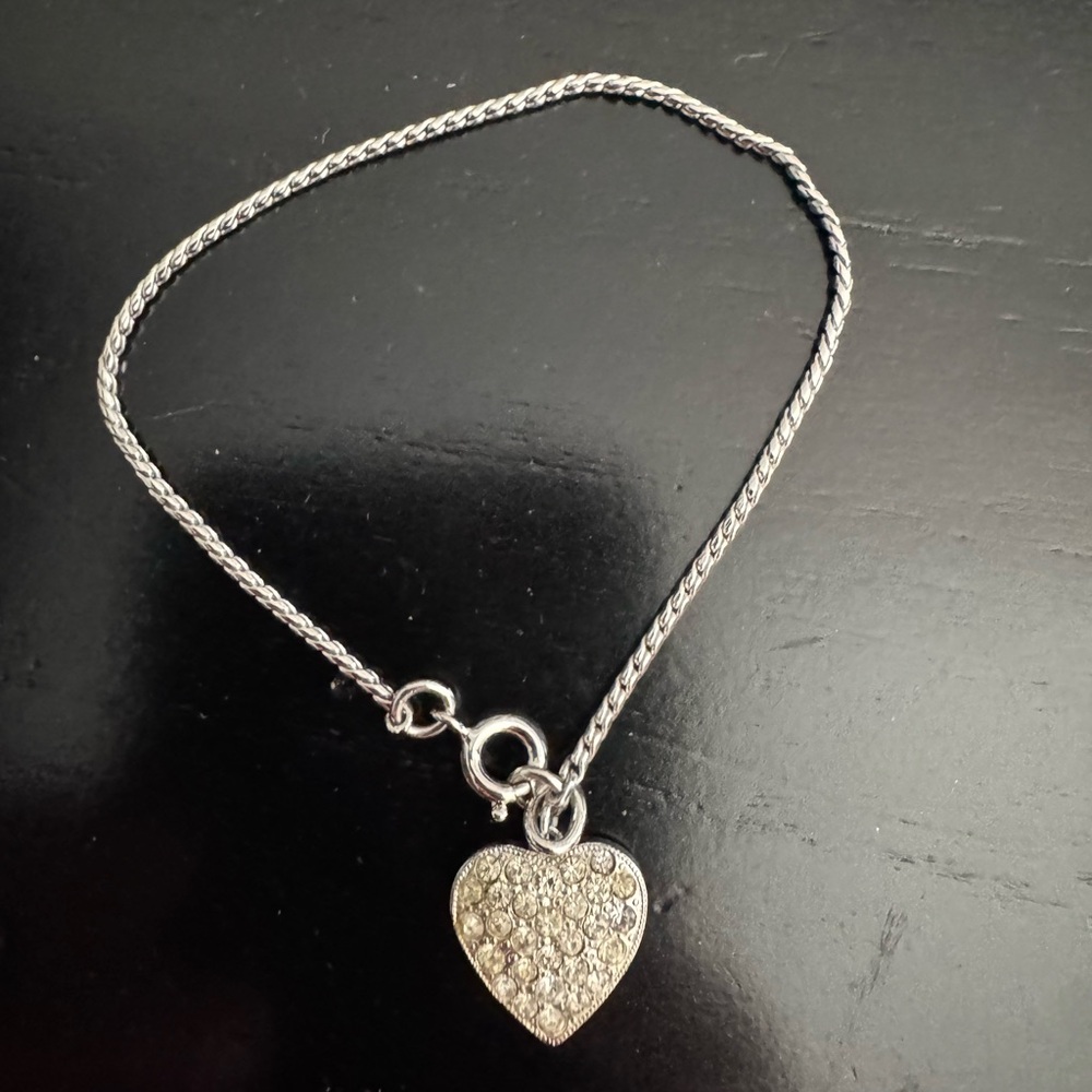 Silver Heart Pendant Bracelet